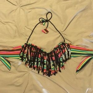 Fringe bathing suit top